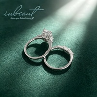 Bague de mariage en argent 925 avec diamant moissanite taille émeraude brillant de 3 carats, couleur D, testée et approuvée, pour femme, bijoux fins