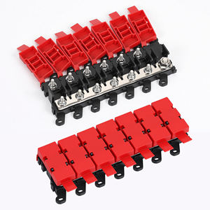 Bloque Portafusibles <span class=keywords><strong>de</strong></span> Plástico ANS <span class=keywords><strong>de</strong></span> 6 Vías y 200A con Cubierta Antipolvo y Resistencia al Calor, Caja <span class=keywords><strong>de</strong></span> Fusibles Roja <span class=keywords><strong>de</strong></span> 12V/24V/32V para Auto, Camioneta y RV - Product Image 1