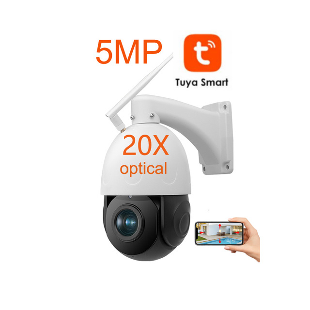 Outdoor WIFI 5MP Intelligent Long Range P2p Cctv Camera Motion Detection Alert Push Surveillance Video Zoom Tuya 20x Ptz Camera