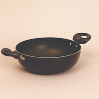 Juego de Utensilios de Cocina Premium Antiadherentes con Sartén Kadai, Olla Profunda y Tawa, con Asas Ergonómicas, para Cocina Doméstica, Restaurante y Uso Diario