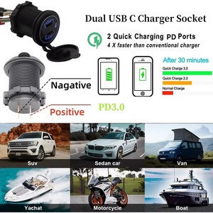 <span class=keywords><strong>12</strong></span> <span class=keywords><strong>V</strong></span> 24V 2 cổng sạc ổ cắm <span class=keywords><strong>12</strong></span> <span class=keywords><strong>V</strong></span> kép PD đầu ra xe sạc USB ổ cắm cho vehiclescar phụ kiện - Product Image 6