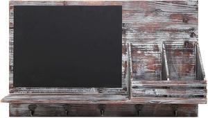 JUNJI — porte-Mail et manteau en bois, décoration murale, étagère d'organisation d'entrée de la ferme avec craie et craie - Product Image 3