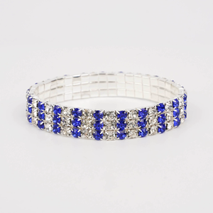 <span class=keywords><strong>Bracelet</strong></span> élastique tendance à <span class=keywords><strong>3</strong></span> <span class=keywords><strong>rangs</strong></span> de cristaux, fait main, N26526 - Product Image 2