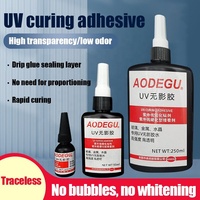 Colle UV transparente et sans trace, personnalisable par les fabricants, pour coller verre, métal, plastique, acrylique, durcissable aux UV
