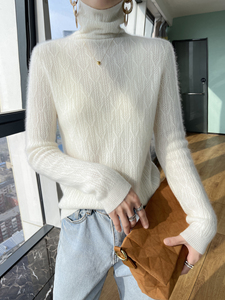 Suéter de Gola Alta 100% Cashmere para Mulheres com Corte Slim para Outono e Inverno. - Product Image 5