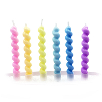 Bougie d'anniversaire créative torsadée Macaron, mignonne, colorée, décorative pour gâteau, à insérer, en forme de cœur, fleur, en cire de paraffine