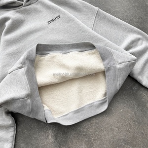 Sweat-shirts à capuche unisexe vierges, coupe ample et oversize, design décontracté, 100% coton, grammage lourd - Product Image 2