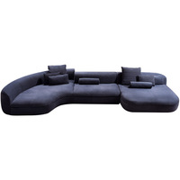 Hot Selling moderne Luxus Wohnzimmer Qualität Möbel gebogene Form Nubuk stoff Leder bequeme große Sofa garnitur