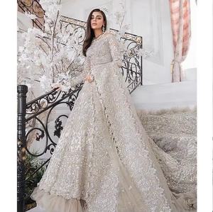 ATIYA LIBAS elegante indio/paquistaní Lehenga Choli vestido largo hasta el suelo para boda pesado Zardozi bordado acetato - Product Image 6