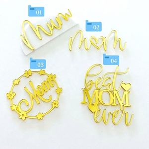 Offre Spéciale : Décoration de gâteau en acrylique sans support pour la Fête des Mères, avec cœurs pour cupcakes, idéal pour la Fête des Mères - Product Image 1