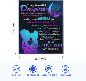 Coolim Gift Mom, Manta de Regalo de Mamá a su <span class=keywords><strong>Hija</strong></span>, Regalos de Halloween, Navidad y <span class=keywords><strong>Cumpleaños</strong></span> para <span class=keywords><strong>Hija</strong></span> 50" x 40" - Product Image 3