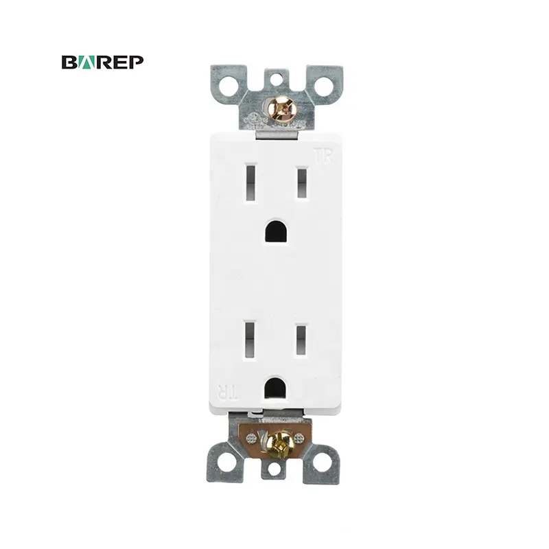 Enchufe de pared eléctrico Nema 5-15R, receptor de enchufe americano, 125V, 15 Amp, dúplex, resistente a la manipulación