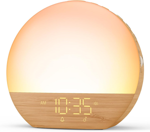 Réveil avec simulateur d'aube et machine à sons : lumière de réveil progressive avec simulation d'aube - machine à bruit blanc avec haut-parleur Bluetooth - Product Image 1