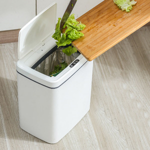 Modern multifunctional waterproof intelligent induction hotel bathroom clear electric dust garbage bin mini auto car trash can