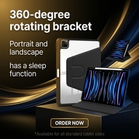 Casing iPad 10 10.9 / Generasi ke-11 A16 Anti Benturan Putar 360 Derajat, Bagian Belakang Transparan Kristal dengan Fitur Auto Sleep/Wake