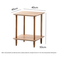 Table d'appoint nordique moderne en bois massif avec plateau en panneau de densité, table d'angle simple pour salon et chambre, table basse carrée pour usage domestique
