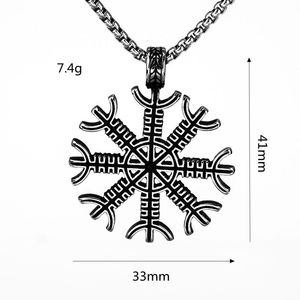 Collar de Hombre de Acero Inoxidable con Colgante de Copo de Nieve Nórdico, Diseño Geométrico, Joyería para Regalo - Product Image 5