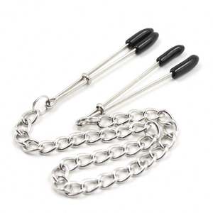 Abrazaderas para pezones de sujeción Bondage de venta superior <span class=keywords><strong>2022</strong></span> con Clip de pecho de Metal de cadena larga para hombre y mujer - Product Image 3