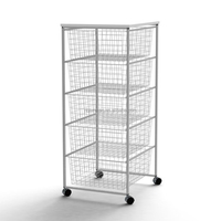 Chariot roulant multi-usages Ningbo Junmao à 4 niveaux en treillis métallique en acier au carbone pour le rangement domestique et le salon