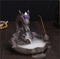 Porte-encens en céramique Dragon, brûleur d'encens à reflux en céramique, statue de brûleur d'encens, figurine, encens /