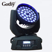 Projecteur à tête mobile LED 36X15W avec fonction de zoom 6-60, contrôle RGBWAUV DMX512, construction en aluminium + plastique