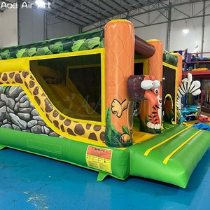 Château gonflable commercial sur le thème <span class=keywords><strong>des</strong></span> animaux de la jungle et du <span class=keywords><strong>zoo</strong></span>, idéal pour la location et les événements festifs - Product Image 2