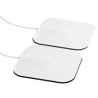 Konmed KM805 Tens EMS Cuadrado 5x5cm Almohadilla de Electrodo con Conector Pigtail de 2.0mm, Almohadilla de Gel Adhesiva Reutilizable para Alivio del Dolor, Clase II, Acero