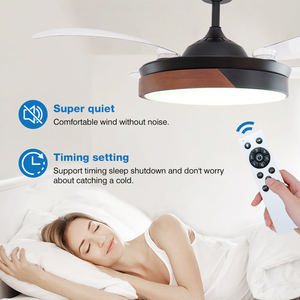 ODM シャンデリアファン 42インチ 隠れ式格納式シーリングファン スマート3色調光シーリングファン ライト付き 天井扇 - Product Image 5