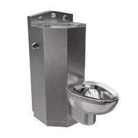 Évier et toilettes mural suspendu en acier inoxydable, 304, ensemble de lavabo et toilette