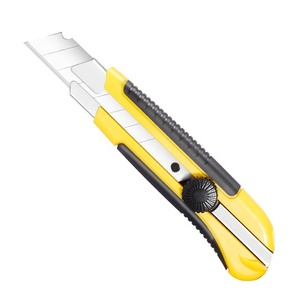 Couteau utilitaire à lame cassable de 18 mm avec poignée en caoutchouc et coupe-boîte en plastique – Personnalisable OEM - Product Image 1