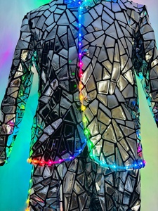 Trajes <span class=keywords><strong>de</strong></span> Robot <span class=keywords><strong>de</strong></span> Lujo con Espejos y Luces LED para Hombre Disfraz Luminoso con Zancos para Fiestas Clubes Escenarios Ballet y <span class=keywords><strong>Drag</strong></span> <span class=keywords><strong>Queen</strong></span> - Product Image 5