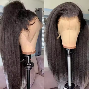 <span class=keywords><strong>Parrucche</strong></span> Kinky Senza Colla in <span class=keywords><strong>Capelli</strong></span> Umani 5x5 13x4 Parrucca Frontale in Pizzo Trasparente HD Afro Yaki Liscia Parrucca Frontale 360 per Donne di Colore - Product Image 3