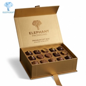 Caja de Regalo Magnética Plegable Dorada Personalizada de Grado Alimenticio con Cinta, Caja Rígida de Papel para Dulces, Galletas, Chocolate y Productos de Panadería - Product Image 2