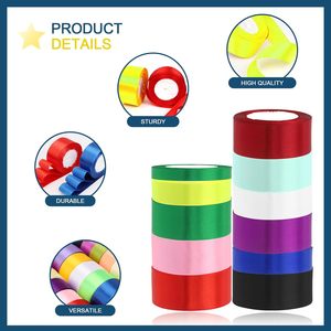 Rollos de Cinta de Satén de 4 cm x 100 Yardas, Cinta de Satén de Doble Cara de Color Sólido de 4 cm para Envolver Regalos - Product Image 3