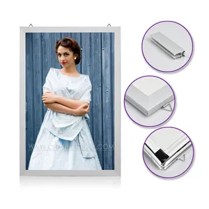 China Display Wholesale Illuminated Slim Magnetic Led Photo Frame Slim Aluminum Restaurant Advertising Poster Sign