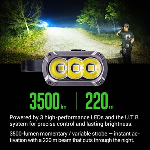 TA70 UTB ультра-тонкий тактический светодиодный фонарик с <span class=keywords><strong>3500</strong></span> люменами 5000K дневного света IP67 Рейтинг корпуса из алюминиевого сплава 10-летняя гарантия - Product Image 2