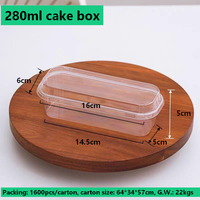 Boîte à dessert rectangulaire longue jetable en PET transparent de qualité alimentaire, résistante à la température, pour Tiramisu, Mousse, Mille Crêpes, Gâteau aux fruits