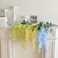 Ramas de Glicinia Artificiales de Seda, Flores Artificiales Colgantes para Decoración de Techo en Bodas, San Valentín, Año Nuevo Chino, Hoteles y Salones