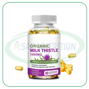 Extrait de chardon-Marie OEM ASAP, silymarine, détoxification du foie, nettoyage, complément alimentaire pour adultes, qualité alimentaire naturelle, 60 capsules molles - Product Image 1