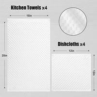 Serviettes de cuisine en tissu gaufré en coton, motif rayé, super absorbantes, séchage rapide