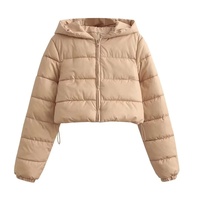 Nouvelle Collection Automne/Hiver 2025 – Doudoune Courte Urbaine Décontractée Unie à Capuche pour Femme, Style Européen et Américain, Modèle W055
