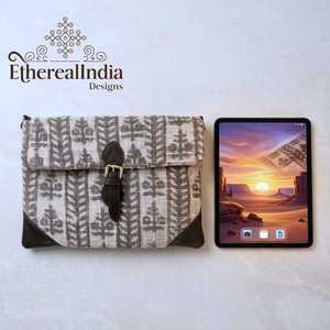 Boho 13 Inch Sling <b>Bag</b> Handmade Rug Fabric <b>Tablet</b> Case Cotton Crossbody Sleeve Wholesale India Export - Product Image 6