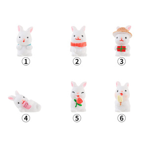 Ensemble de figurines d'animaux mignons en forme de lapin de dessin animé, décoration miniature pour jardin, intérieur, extérieur, table - Product Image 4