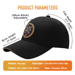Casquette de baseball en coton à 6 panneaux, avec logo brodé personnalisé, broderie 3D de motifs animaliers, casquette de sport. - Product Image 2