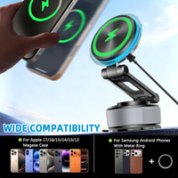 Cargador Inalámbrico para Auto con Bloqueo Automático 2.0, Carga Rápida de 15W, Soporte con Fuerte Imán N52, Tipo-C para Teléfono Móvil