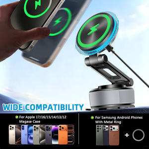 แท่นชาร์จไร้สายในรถยนต์ 2.0 พร้อมระบบล็อคอัตโนมัติ รองรับการชาร์จเร็ว 15W  พร้อมแม่เหล็กแรงดูดสูง N52 สำหรับโทรศัพท์มือถือแบบ Type-C - Product Image 5