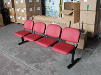 Chaise d'attente d'aéroport public en tissu de haute qualité chaise d'hôpital de cinéma mobilier public intérieur élégant siège bleu avec coussin
