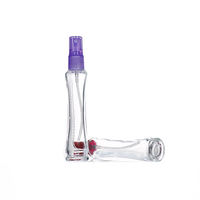Flacon de parfum en verre transparent de 25 ml, best-seller, avec diffuseur, fermeture éclair gratuite, forme colorée et surface sérigraphiée avec valve