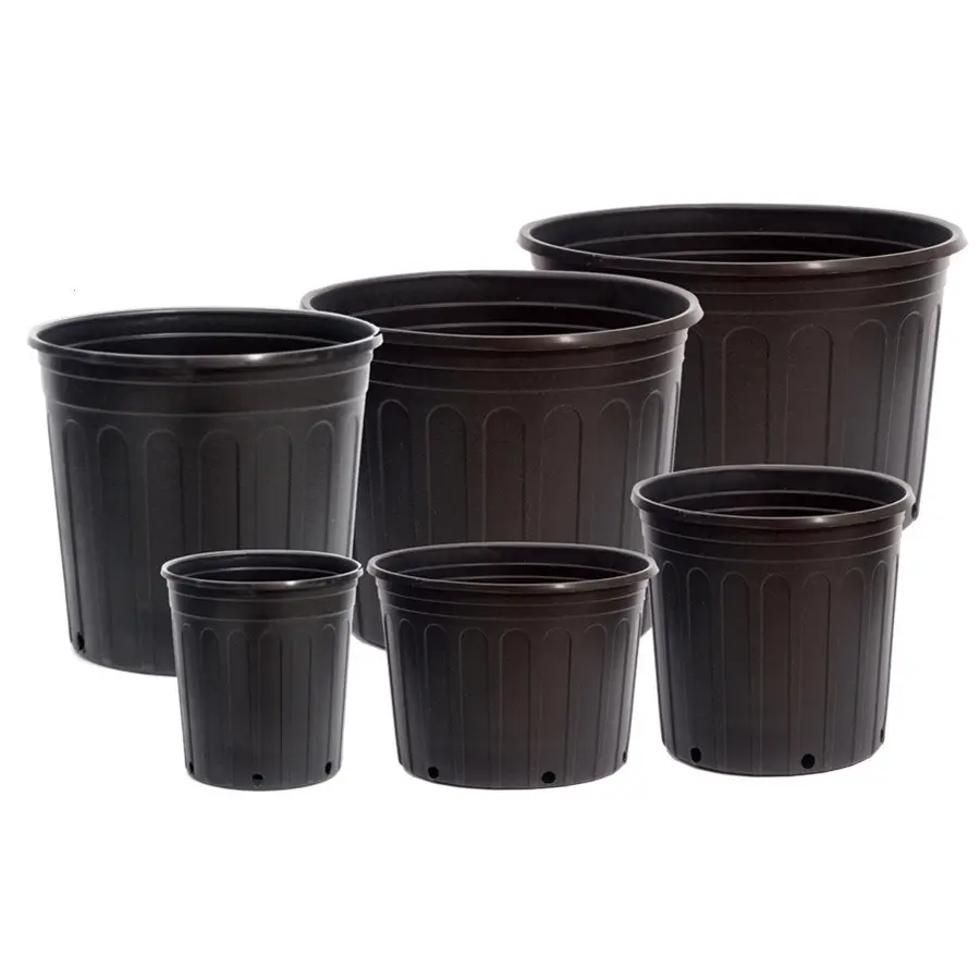 1/2/3/5 Gallon Thickened Durable Round Flower Pots Plant Pots Plastic Black Garden Pots Plastic Flowerpot