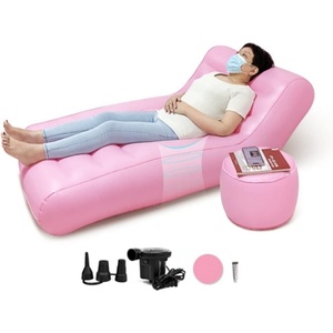 PVC Inflatable <b>Sofa</b> <b>Bed</b> Two Sizes BBL <b>Chair</b> After Surgery for Sleeping Inflatable Couch with Ottoman Blow up Lounge <b>Chair</b> - Product Image 1